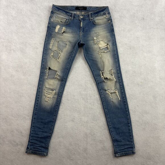 Represent Jeans Womens Size 10 Blue Destroyed Medium Wash Denim 30x32 - Picture 3 of 10